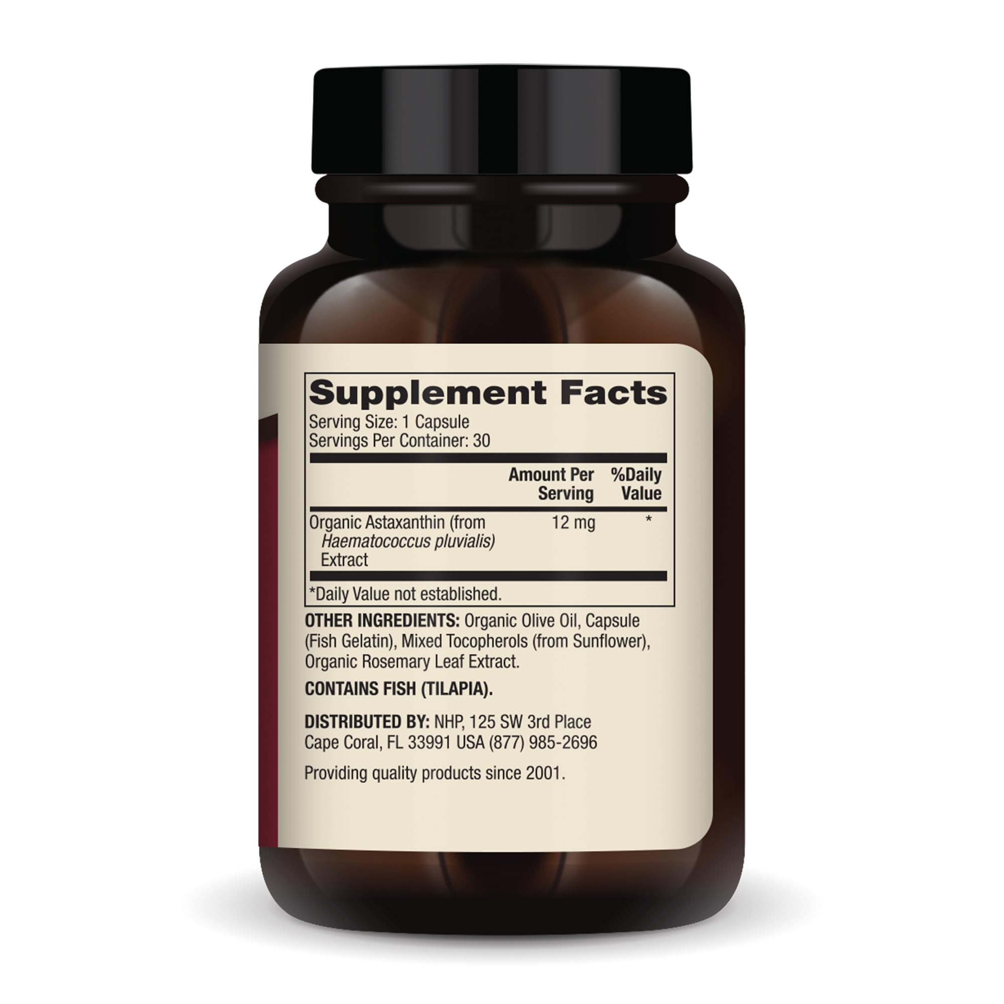 Dr. Mercola Astaxanthin bottle front view emphasizing non-GMO formula
