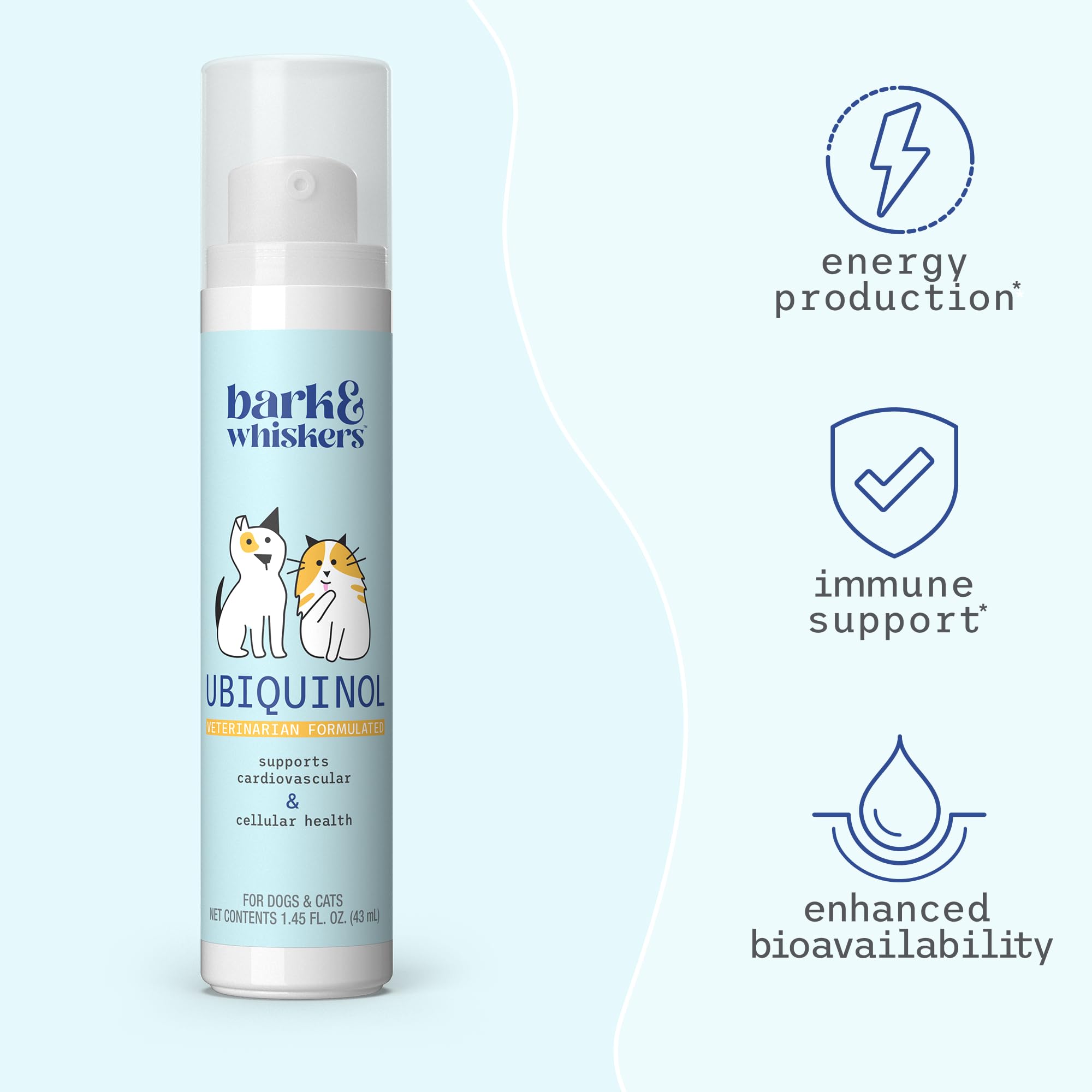 CoQ10 ubiquinol label highlighting potent antioxidant support for pets.