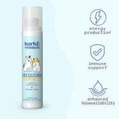 CoQ10 ubiquinol label highlighting potent antioxidant support for pets.