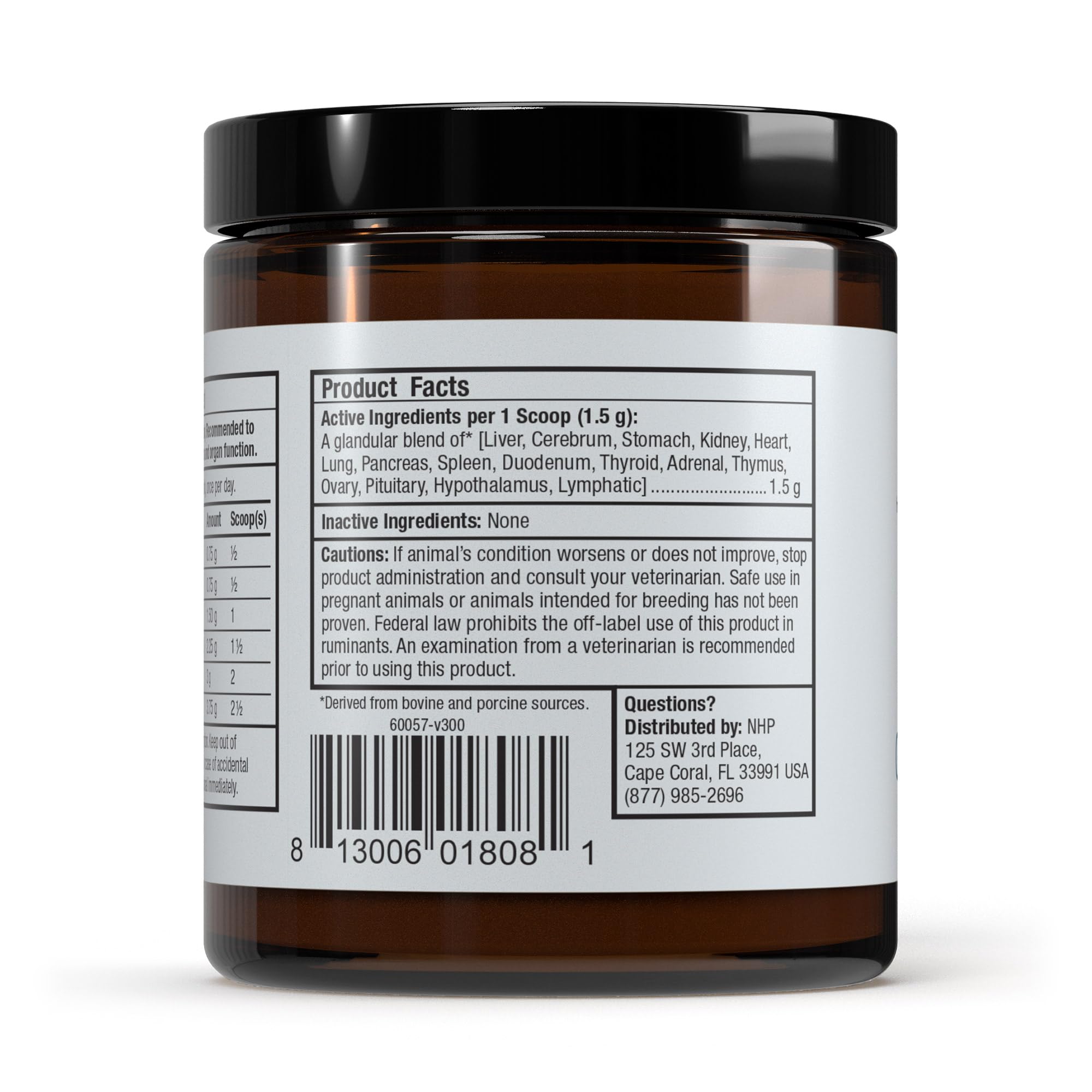 Dr. Mercola Bark & Whiskers scoop beside powder for easy dosing.