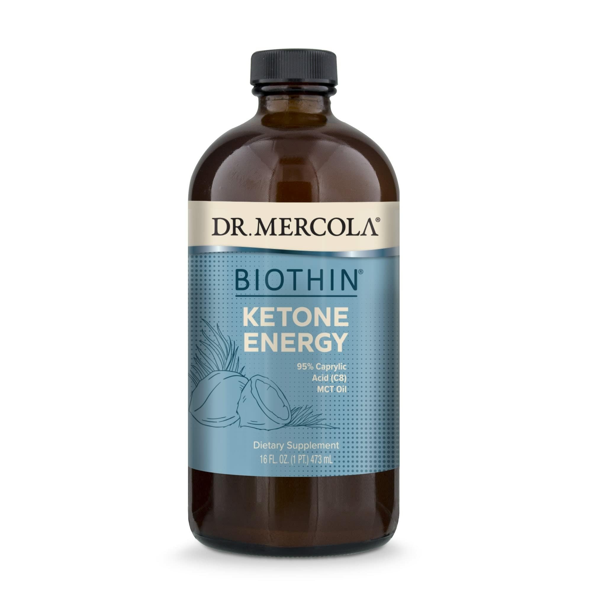 Dr. Mercola Biothin Ketone Energy MCT Oil bottle for quick energy support