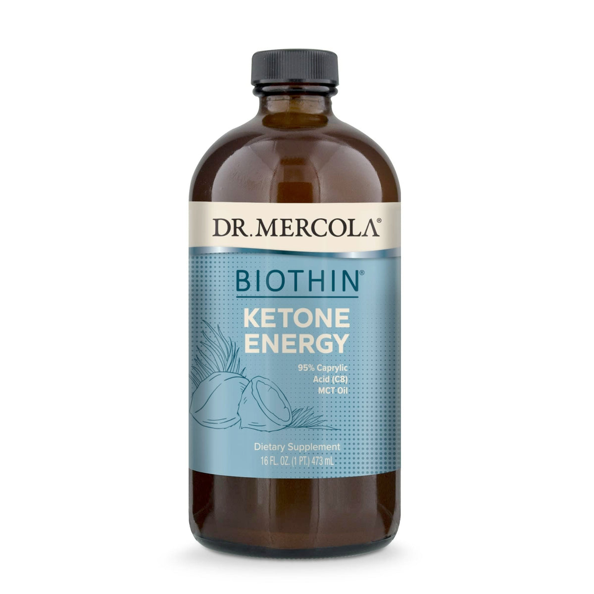 Dr. Mercola Biothin Ketone Energy MCT Oil bottle for quick energy support