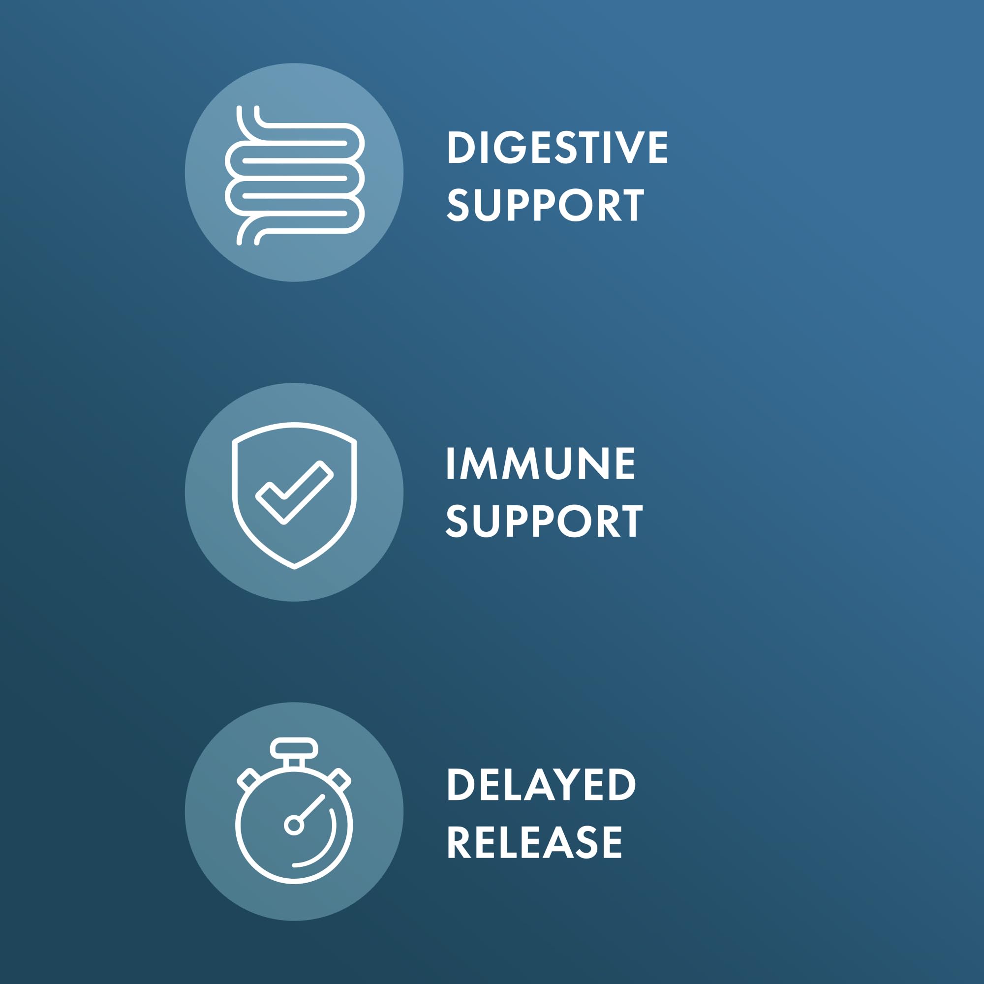 Delayed-release Biothin Probiotic capsules designed to withstand stomach acid.