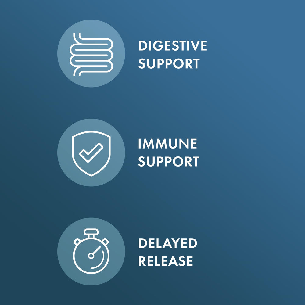 Delayed-release Biothin Probiotic capsules designed to withstand stomach acid.