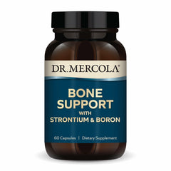 Dr. Mercola Bone Support bottle label with capsules for bone health