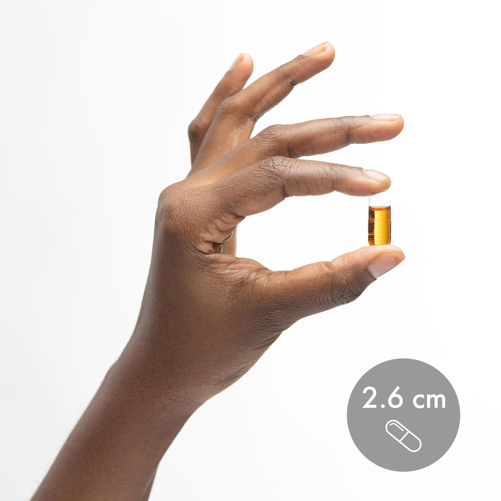 Bottle and label close-up conveys brand identity and sustainable credentials.