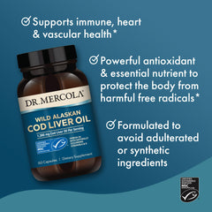 Dr. Mercola Cod Liver Oil freshness seal preserving natural omega-3 integrity