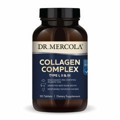 Dr. Mercola Collagen Complex bottle front view highlighting product packaging for skin support