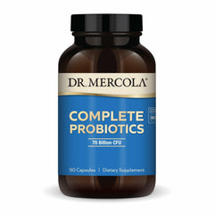Dr. Mercola Complete Probiotics bottle front with 70 Billion CFU for gut health