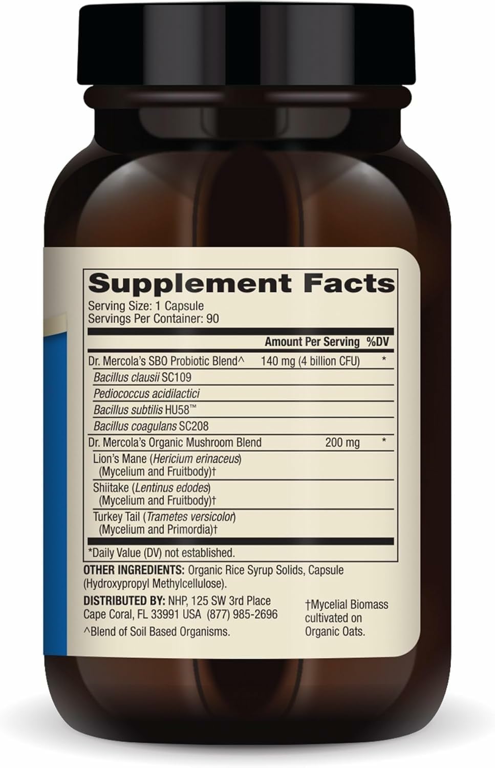 Dr. Mercola Complete Probiotics SBO capsules close-up highlighting spore-based protection