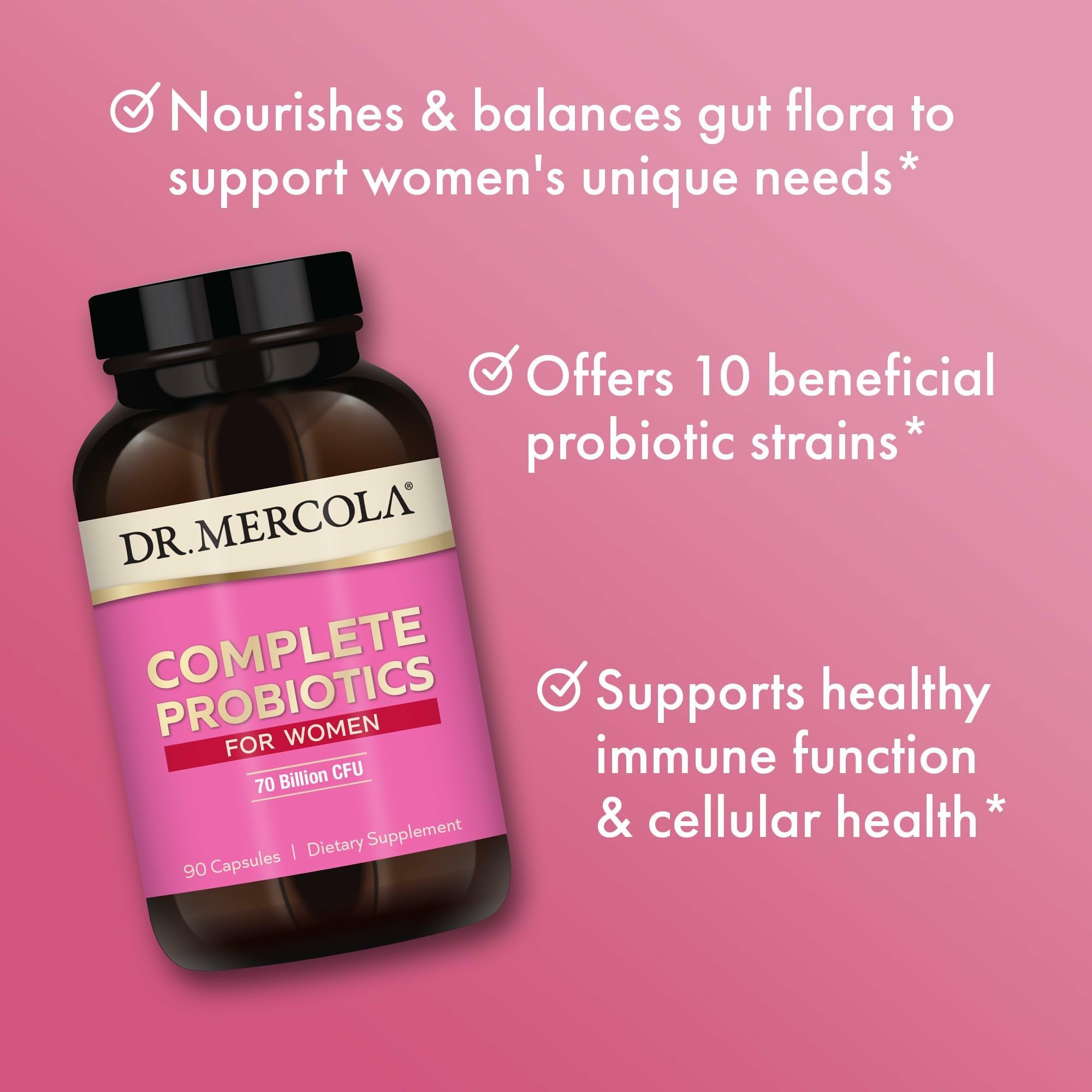 Dosage info emphasizing 90 capsules for a convenient 90-serving regimen