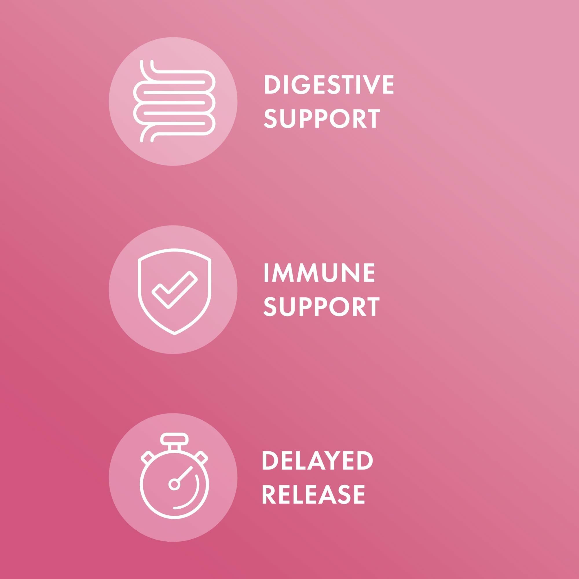 Label highlights Lactobacillus strains for feminine health support.