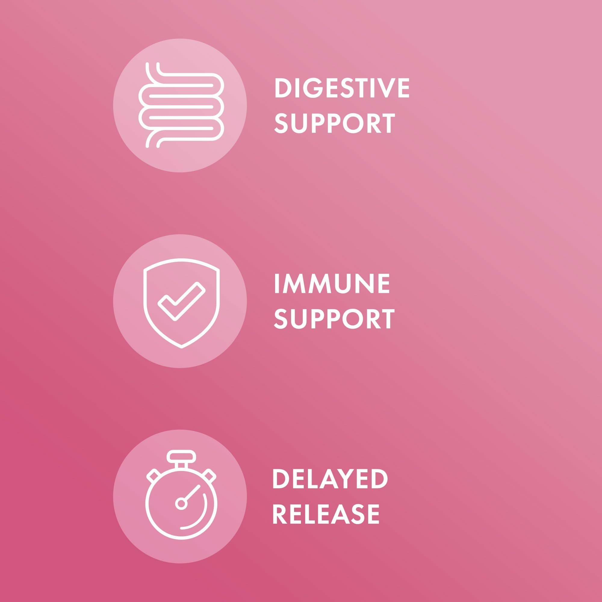 Label view highlighting three Lactobacillus strains designed for women's balance