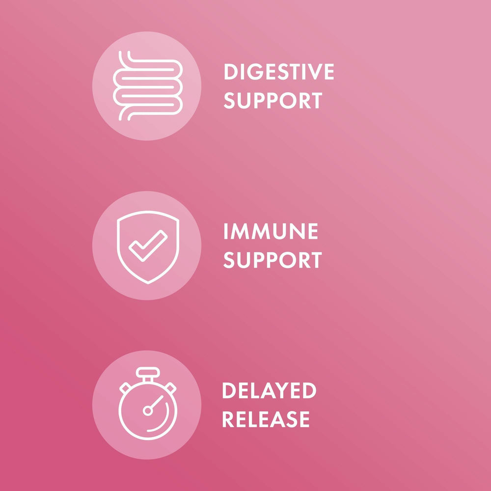 Label view highlighting three Lactobacillus strains designed for women's balance