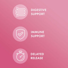 Label view highlighting three Lactobacillus strains designed for women's balance