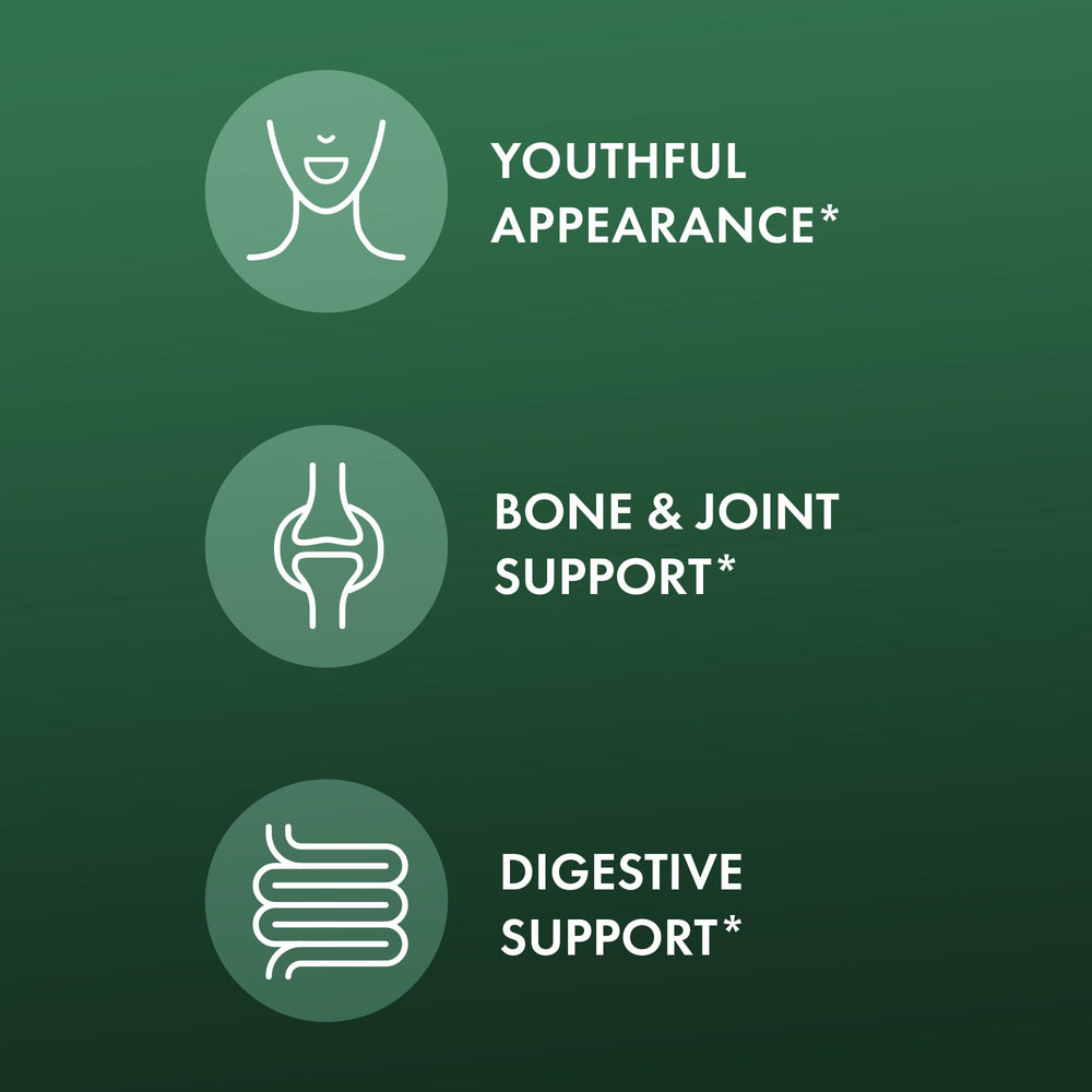 Dr. Mercola daily serving delivers 1.8 g collagen per tablet.