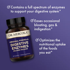 Dr. Mercola Digestive Enzymes Original uses delayed-release technology for small intestine delivery.