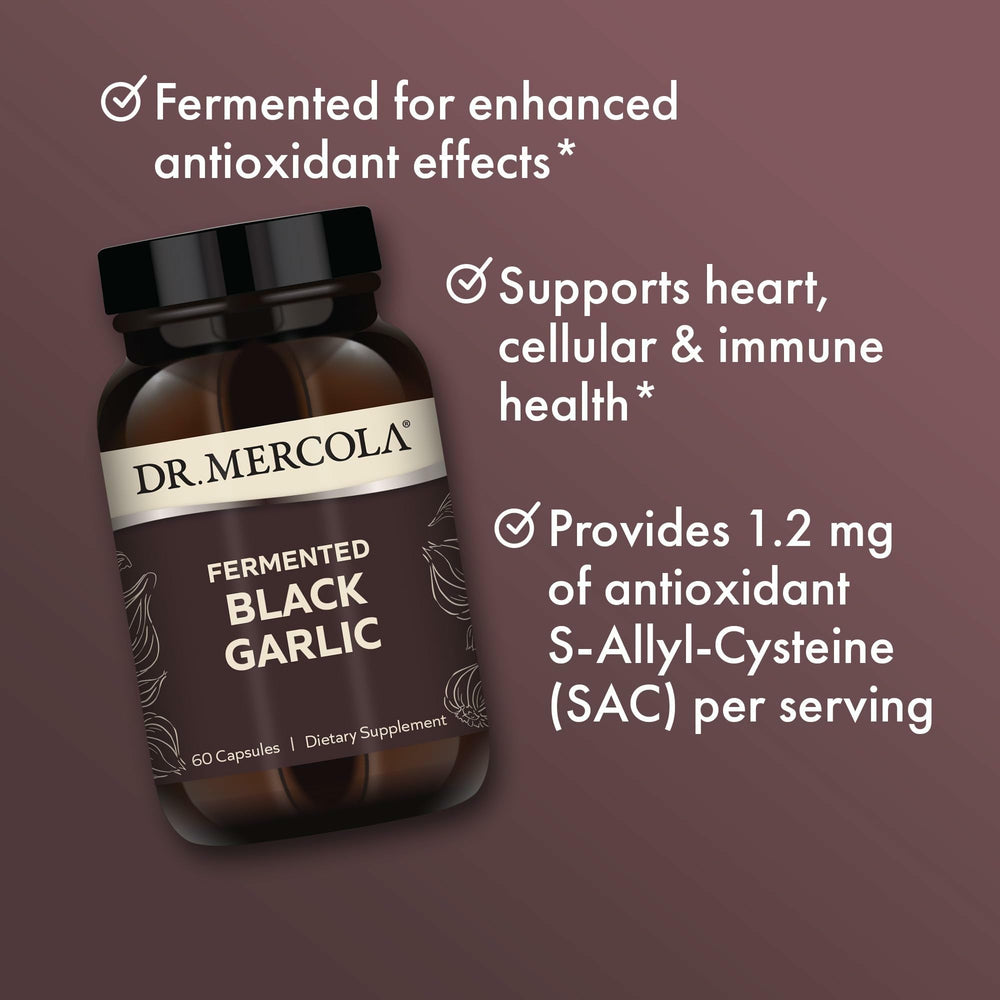 Dr. Mercola Fermented Black Garlic extract powder close-up