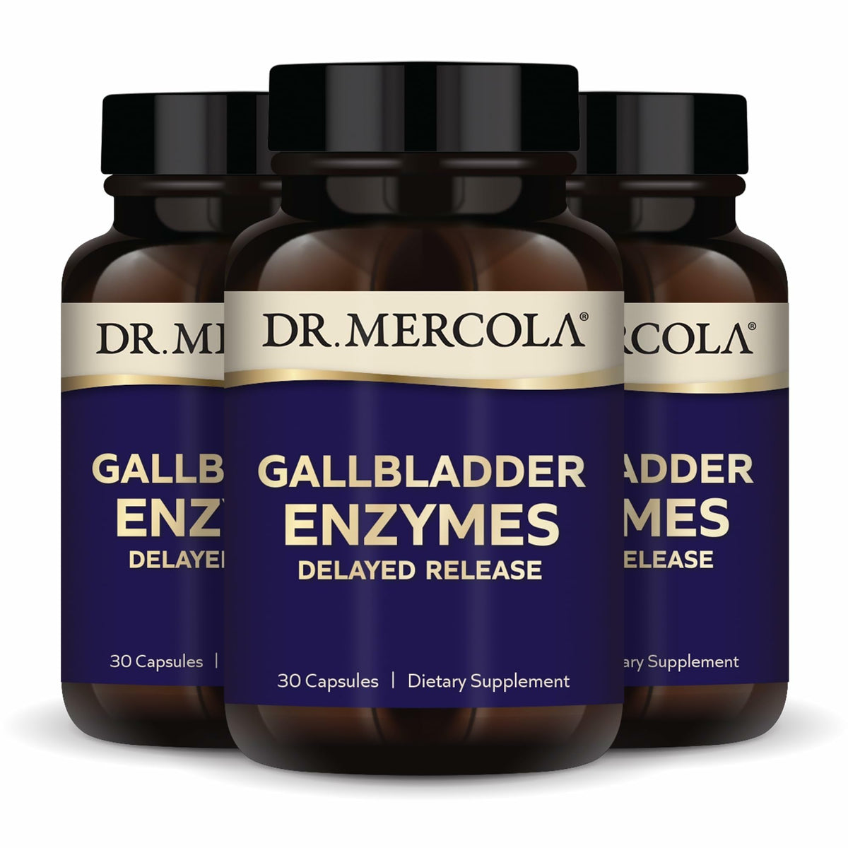 Dr Mercola Gallbladder Enzymes bottle front for post-surgery digestive support.