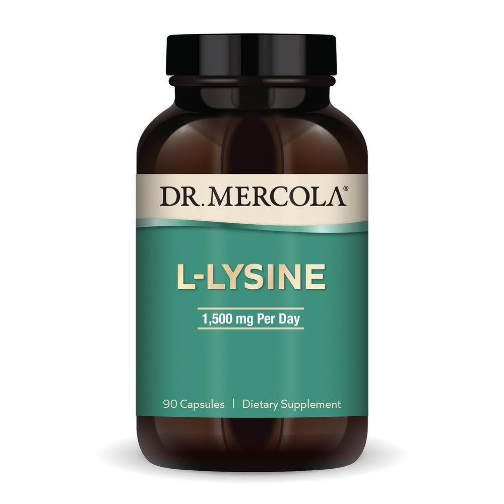 Dr. Mercola L-Lysine bottle cap, easy serving and quality
