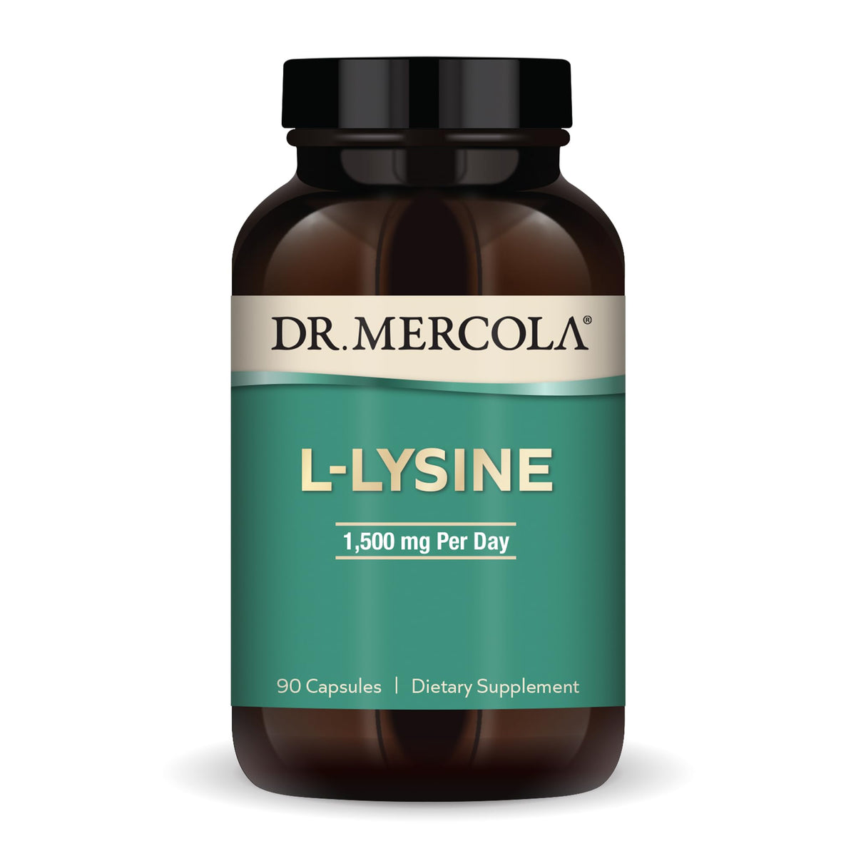 Dr. Mercola L-Lysine bottle cap, easy serving and quality