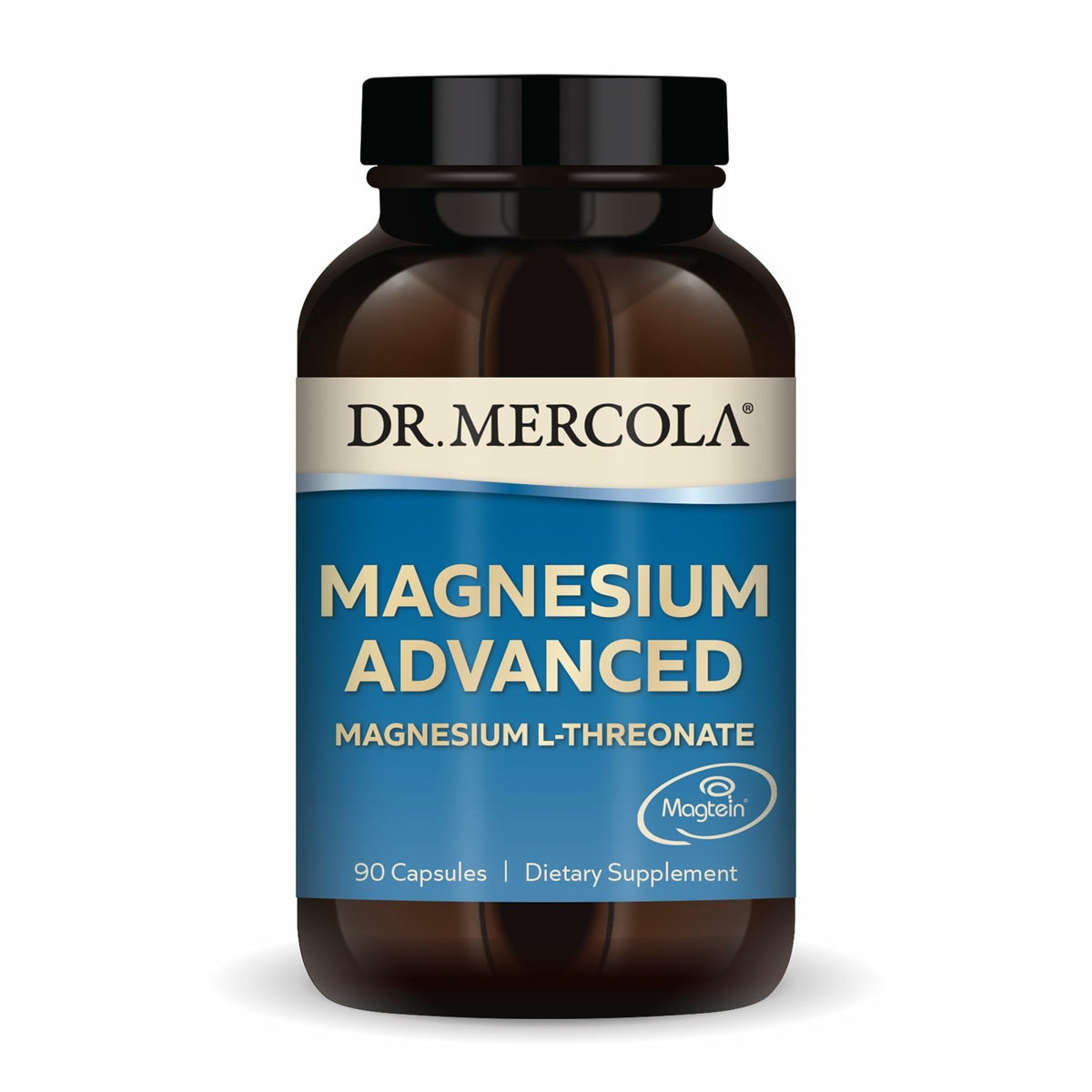 Dr. Mercola Magnesium Advanced bottle front showing 90 capsules for daily wellness support