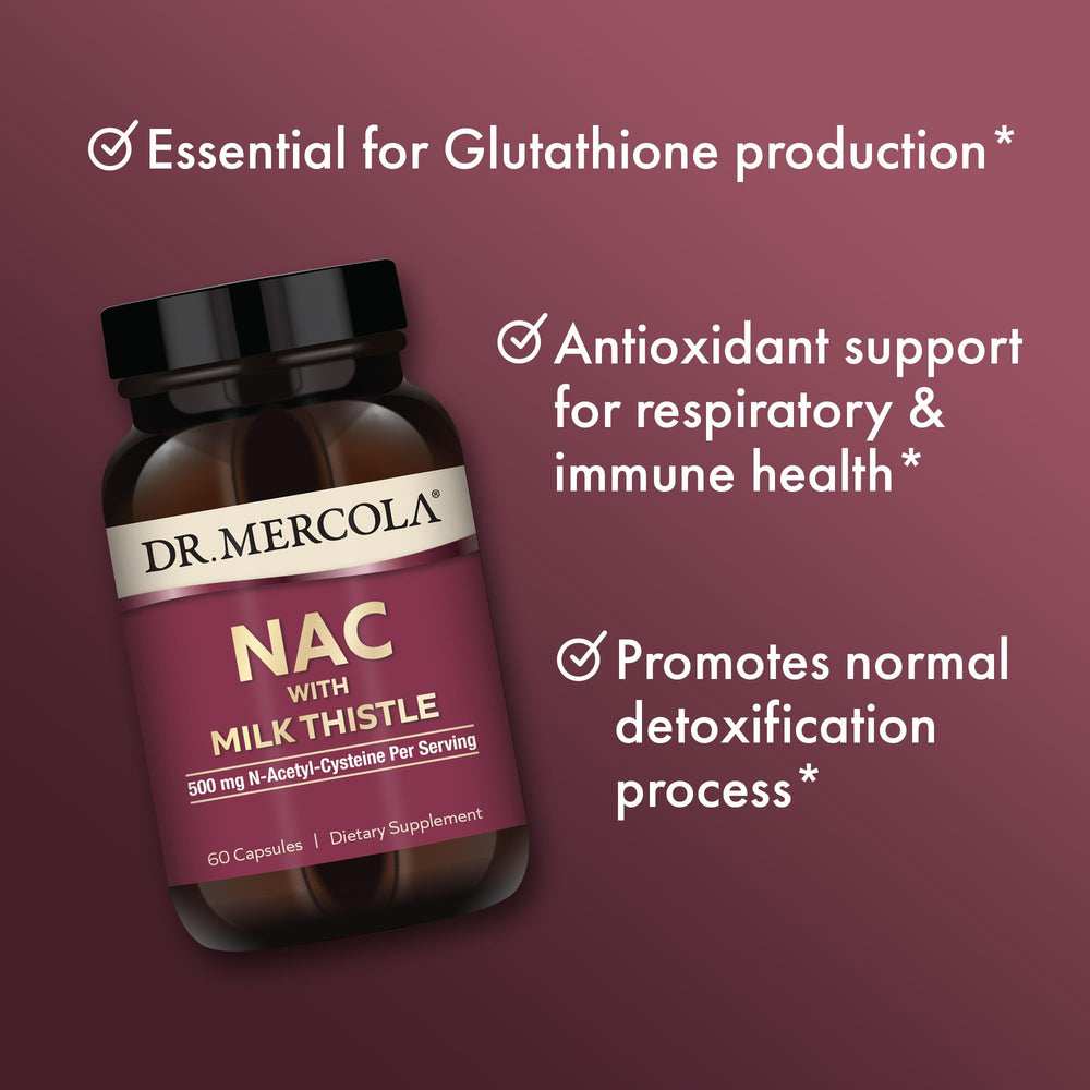 Dr. Mercola NAC with Milk Thistle includes broccoli sprout powder