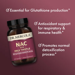 Dr. Mercola NAC with Milk Thistle includes broccoli sprout powder