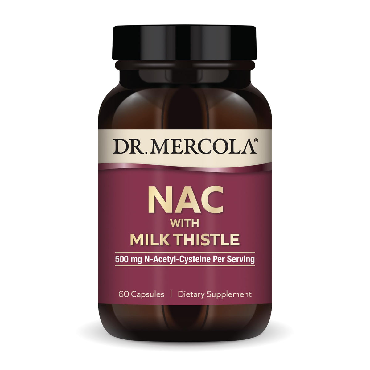 Dr. Mercola NAC with Milk Thistle capsules for daily antioxidant support