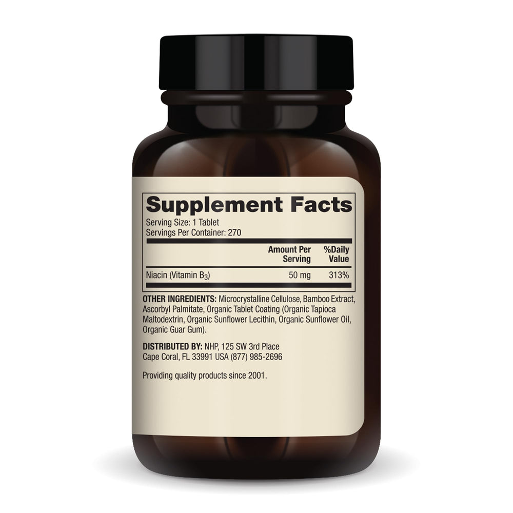 Dr. Mercola Niacin bottle side reveals dosage details for easy customization.