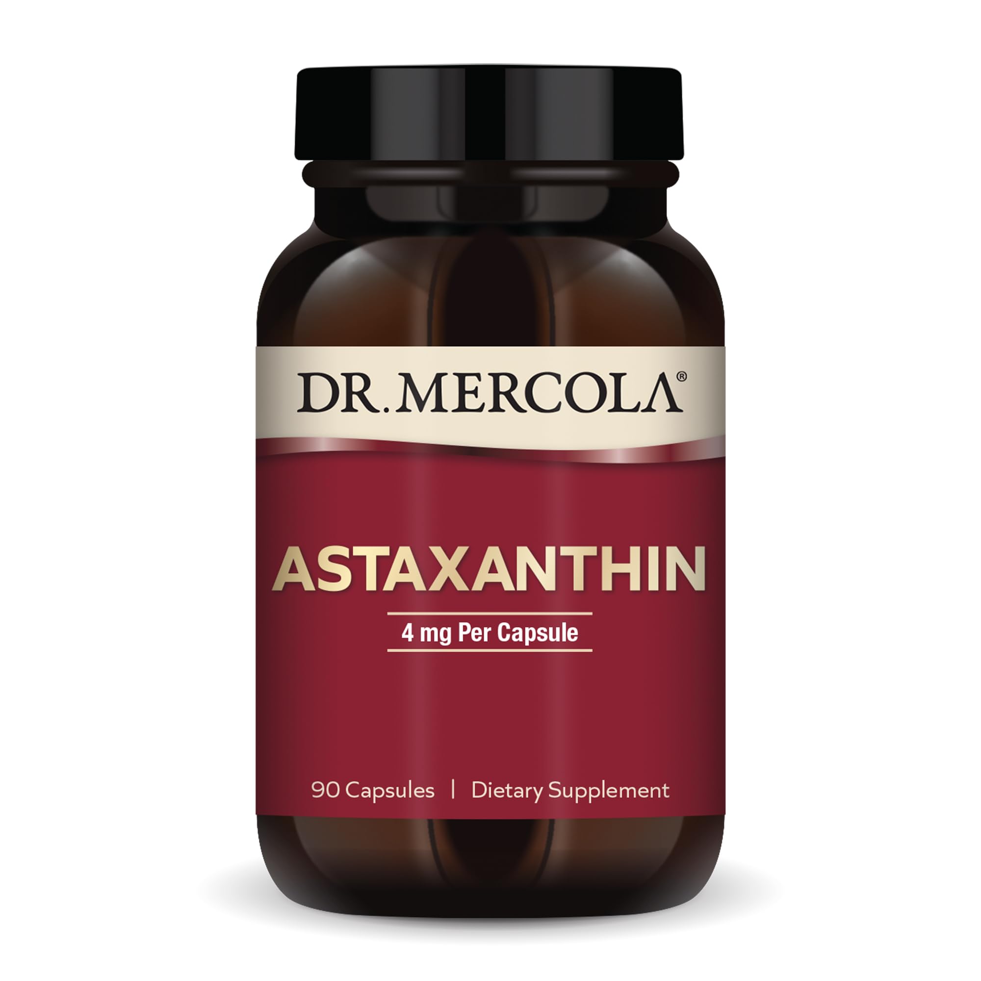 Dr. Mercola Organic Astaxanthin bottle with organic antioxidant formula