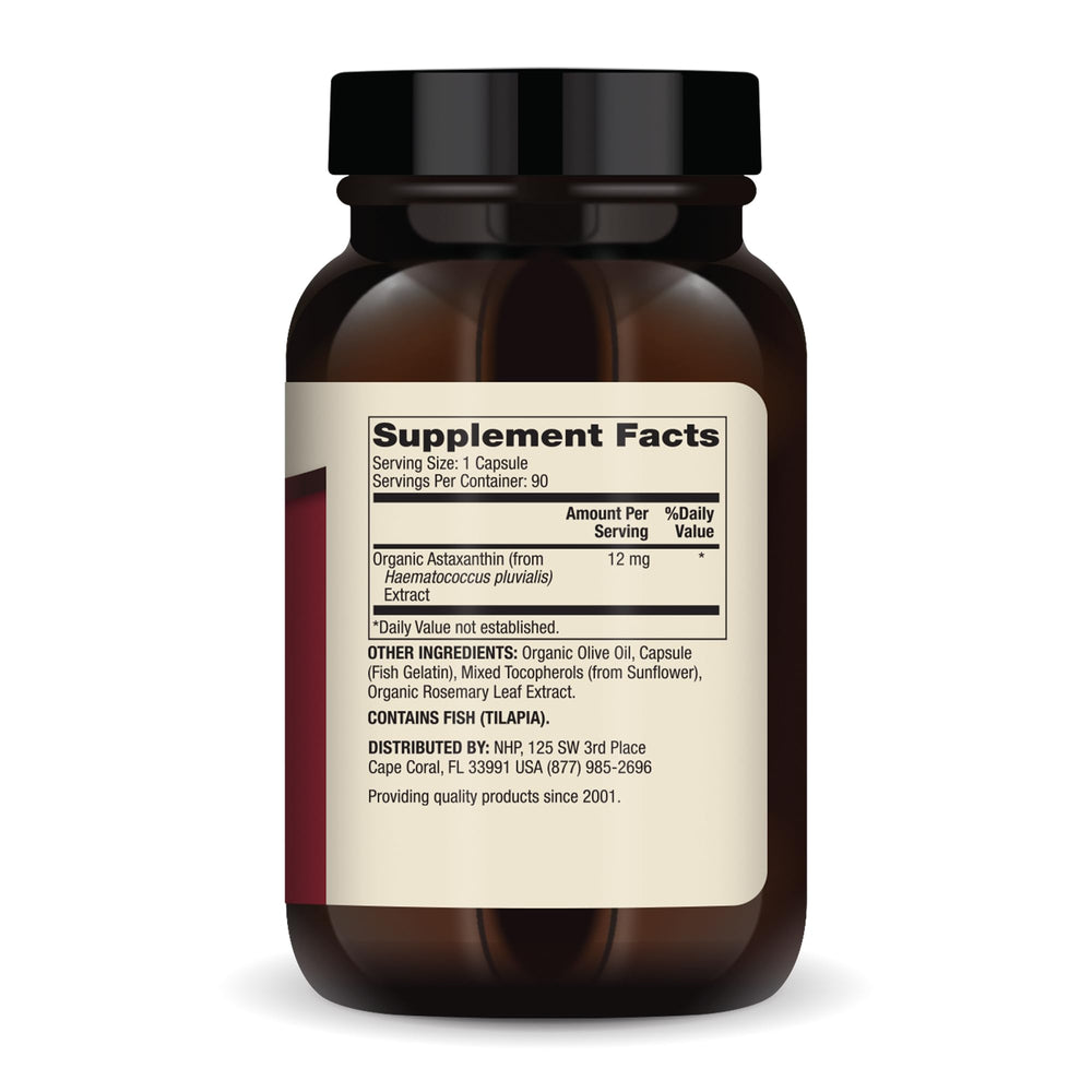 Dr. Mercola Astaxanthin capsules close-up shows easy-to-take daily supplement