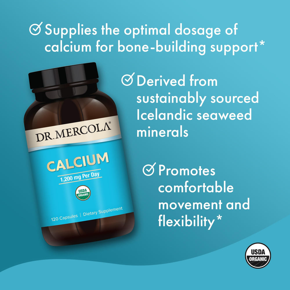 Red algae marine matrix in Dr. Mercola Organic Calcium for a plant-based calcium source.