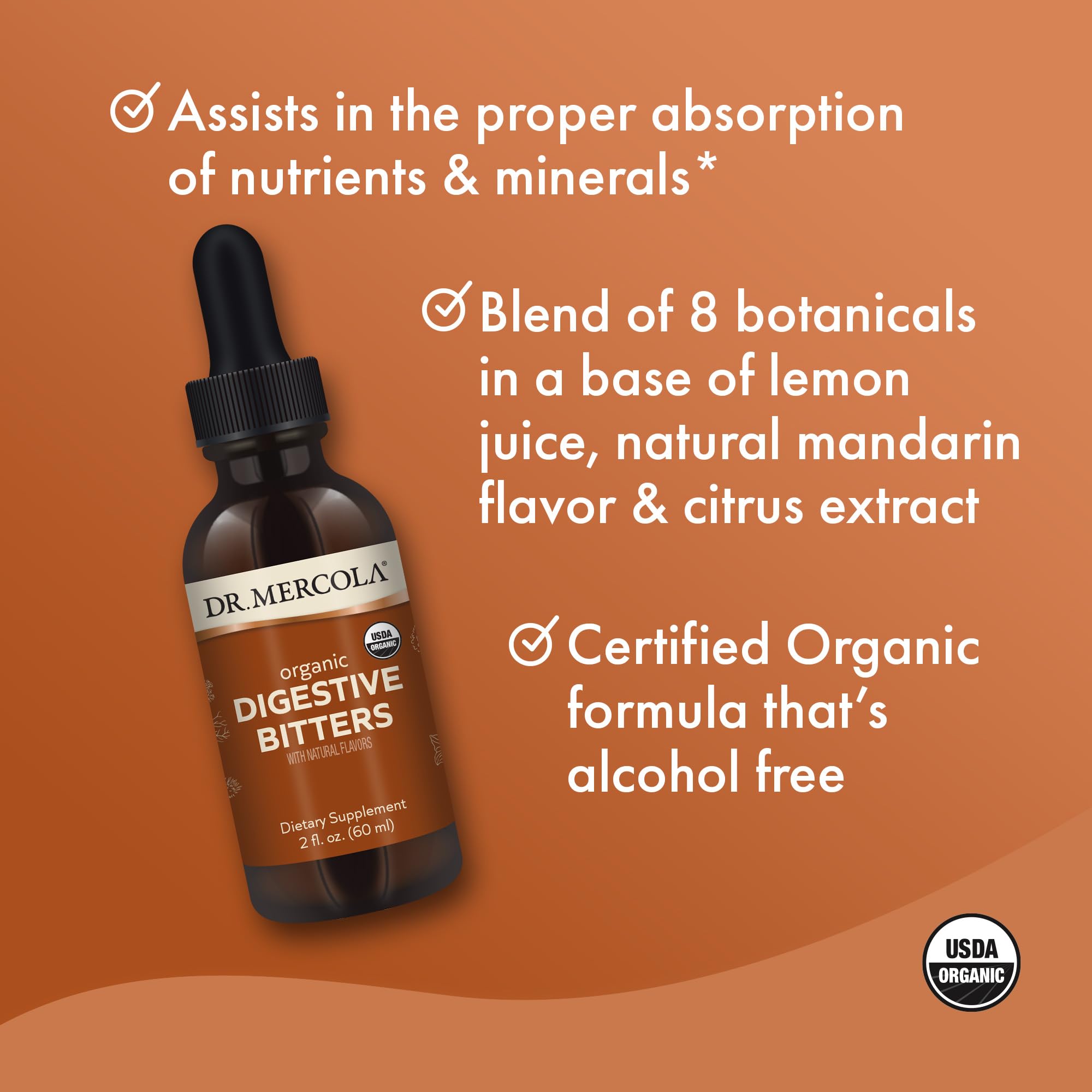 Front bottle close-up highlights premium packaging and alcohol-free formula
