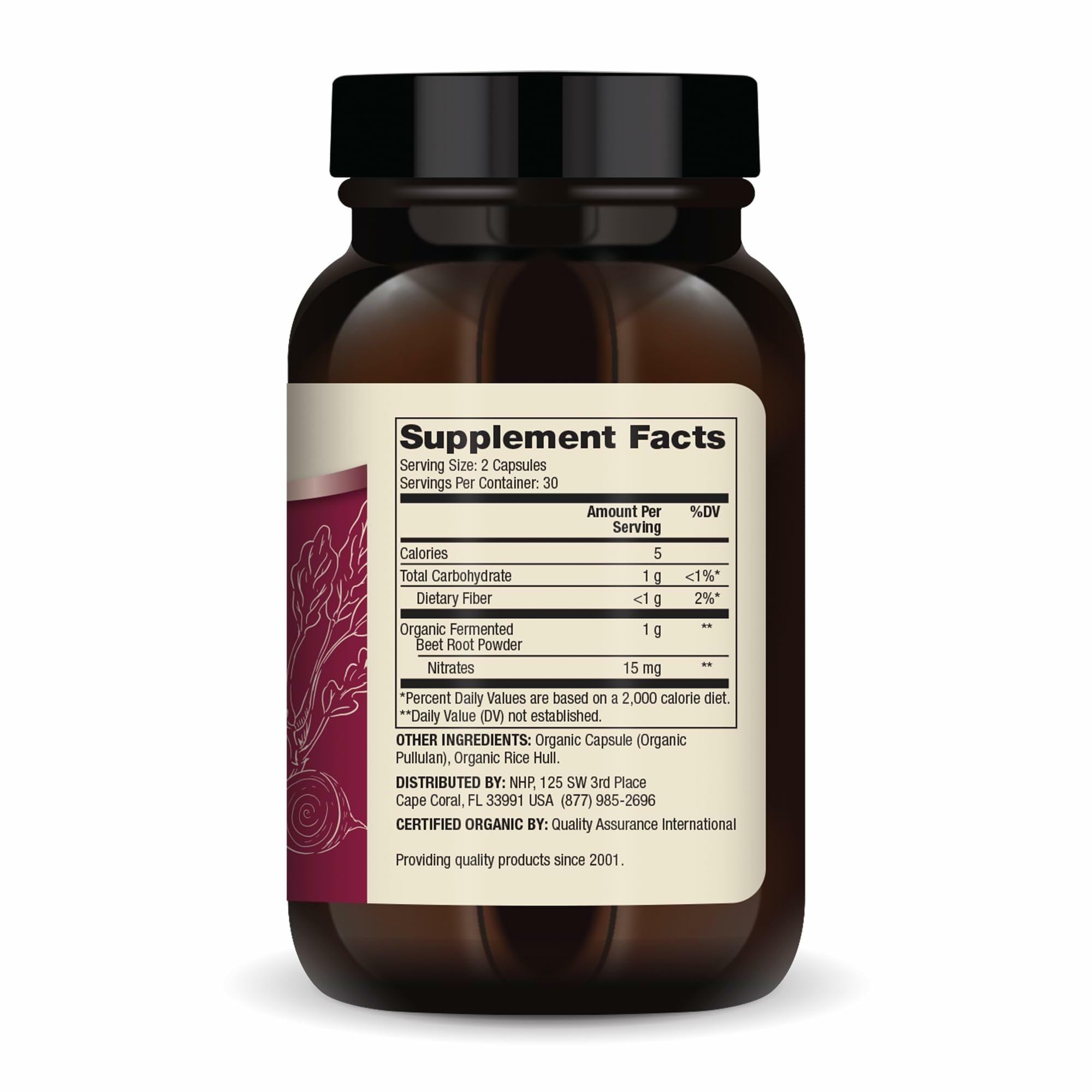 Dr. Mercola Organic Fermented Beets capsules provide a convenient daily nitrate source