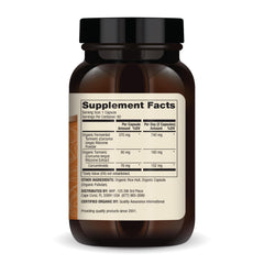 Closeup of Dr. Mercola Fermented Turmeric capsules for convenient daily use.