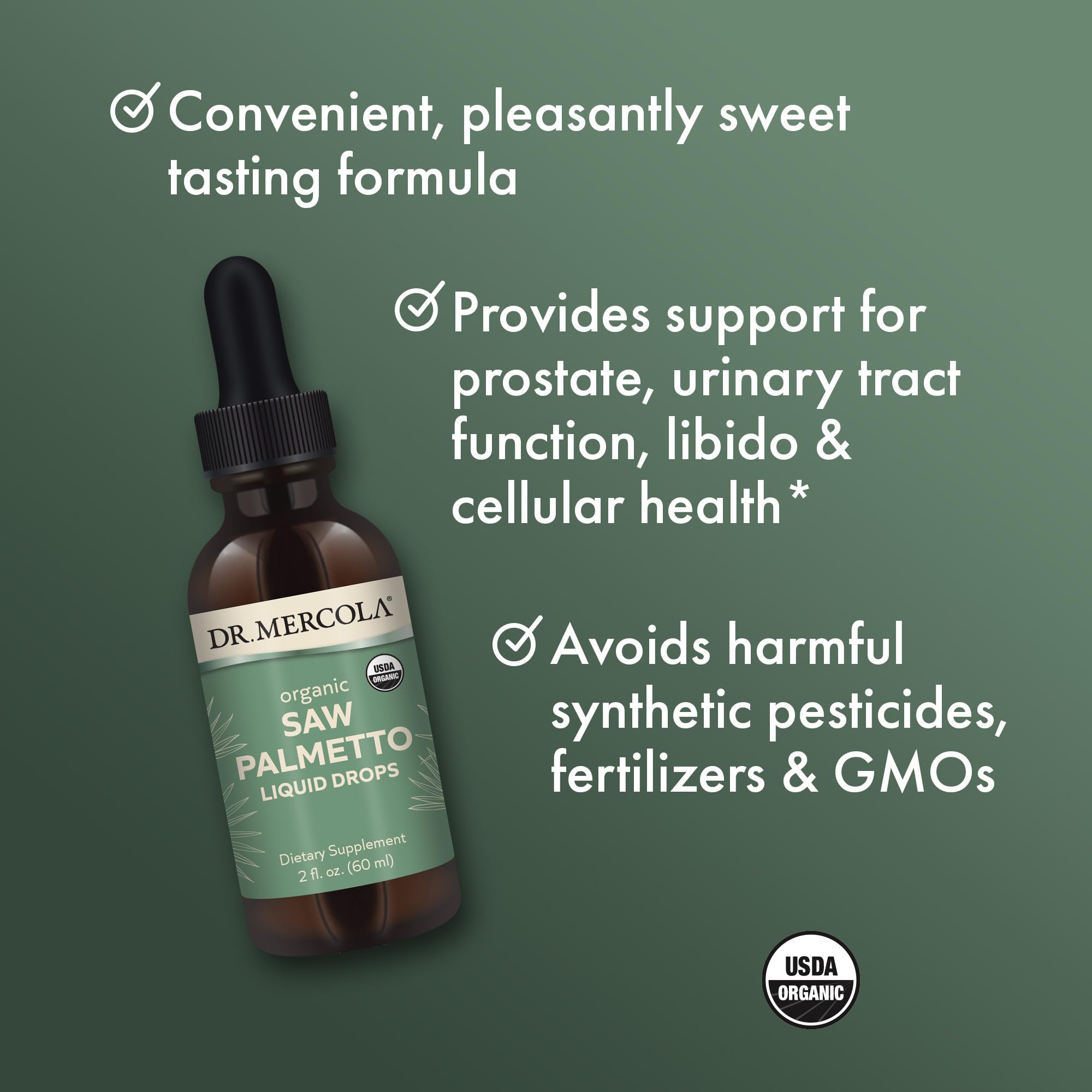 Dr Mercola Organic Saw Palmetto berries illustrate premium botanical ingredients