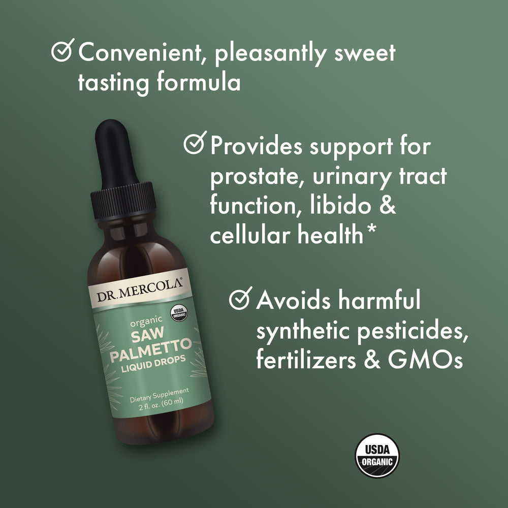 Dr Mercola Organic Saw Palmetto berries illustrate premium botanical ingredients