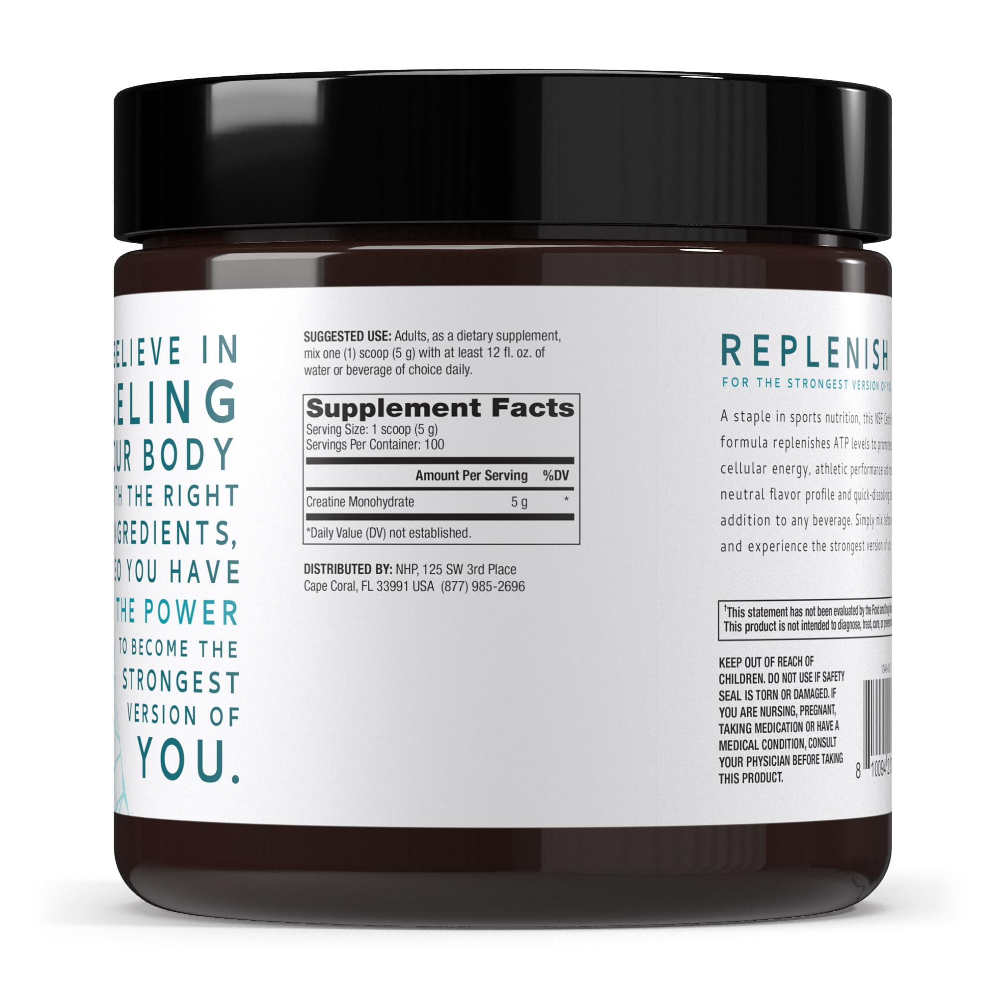 Dr. Mercola Pure Power Creatine Monohydrate powder dissolves quickly for smooth shakes.