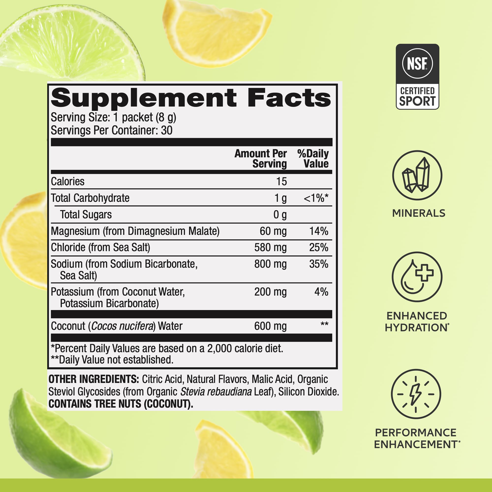 Close-up of Dr. Mercola ingredients showing minerals for hydration balance