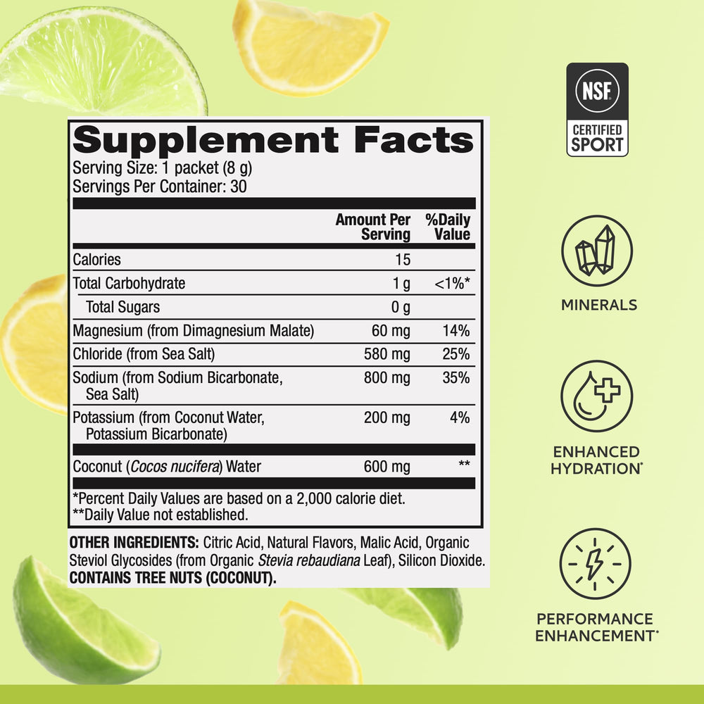 Close-up of Dr. Mercola ingredients showing minerals for hydration balance