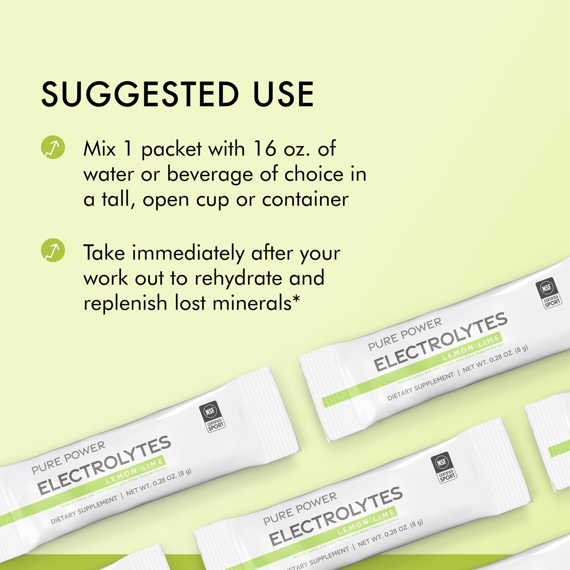 On-the-go packaging of Dr. Mercola Pure Power Electrolytes for travel hydration