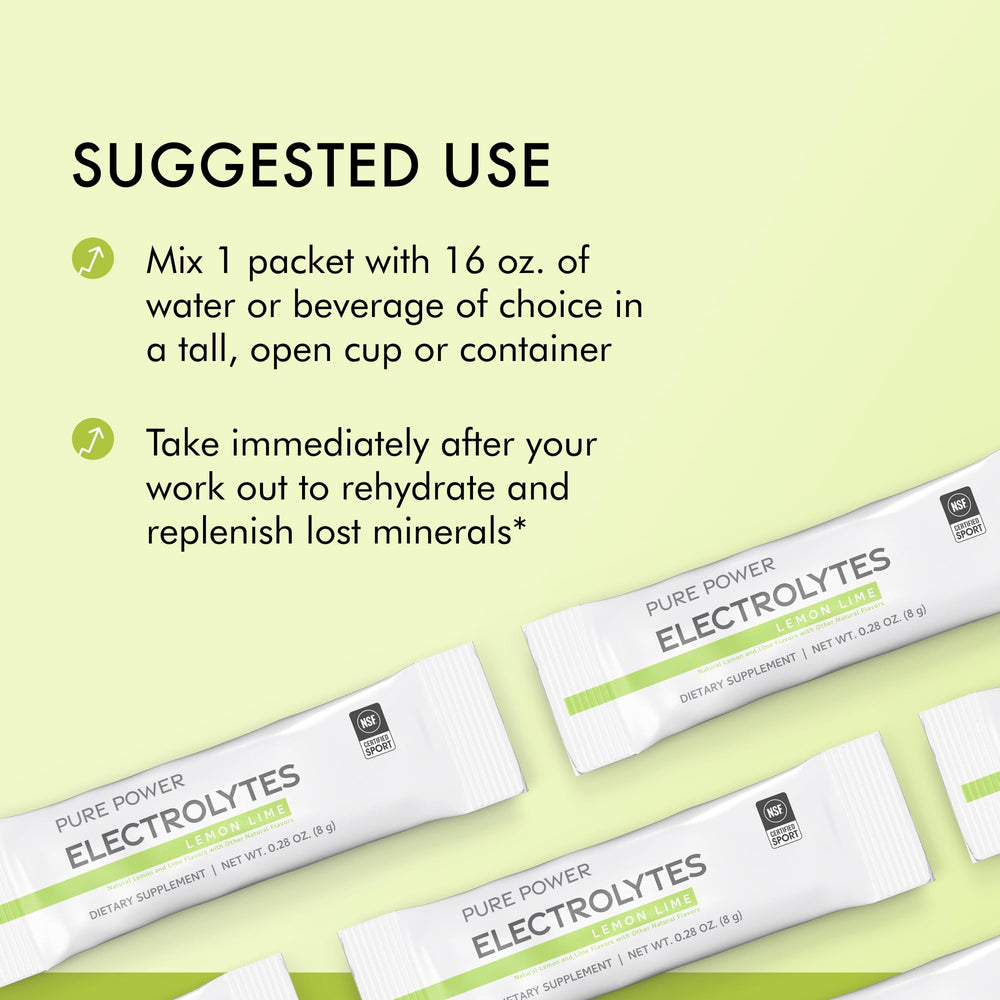 On-the-go packaging of Dr. Mercola Pure Power Electrolytes for travel hydration