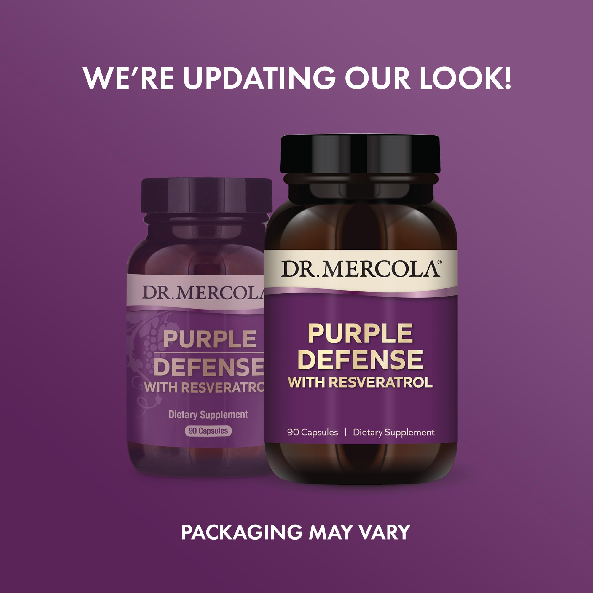 Capsules of Dr. Mercola Purple Defense for daily use