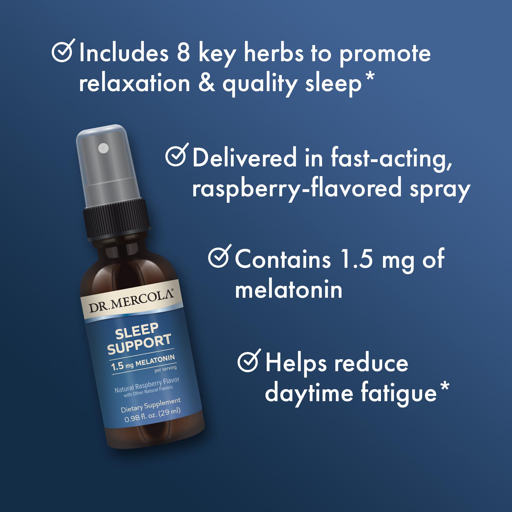 Dr. Mercola Sleep Support packaging shows three bottles for convenient routine.