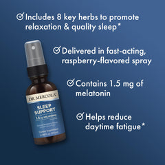 Dr. Mercola Sleep Support packaging shows three bottles for convenient routine.