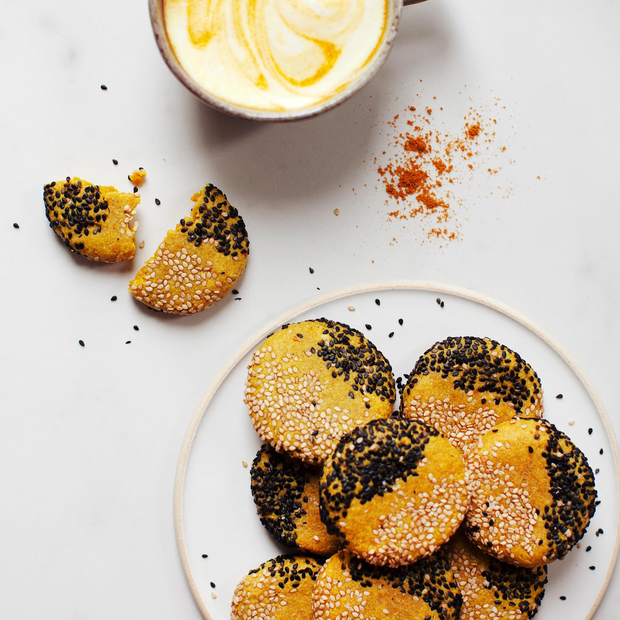 Fermented turmeric detail in Solspring Golden Milk for rich flavor depth.