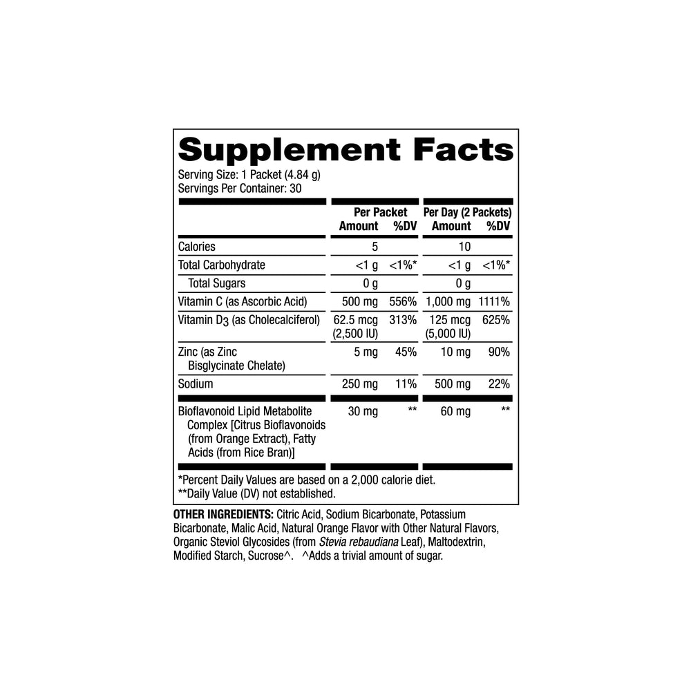 Dr. Mercola Vitamin C-PAK fizzy orange drink with 500 mg vitamin C per serving