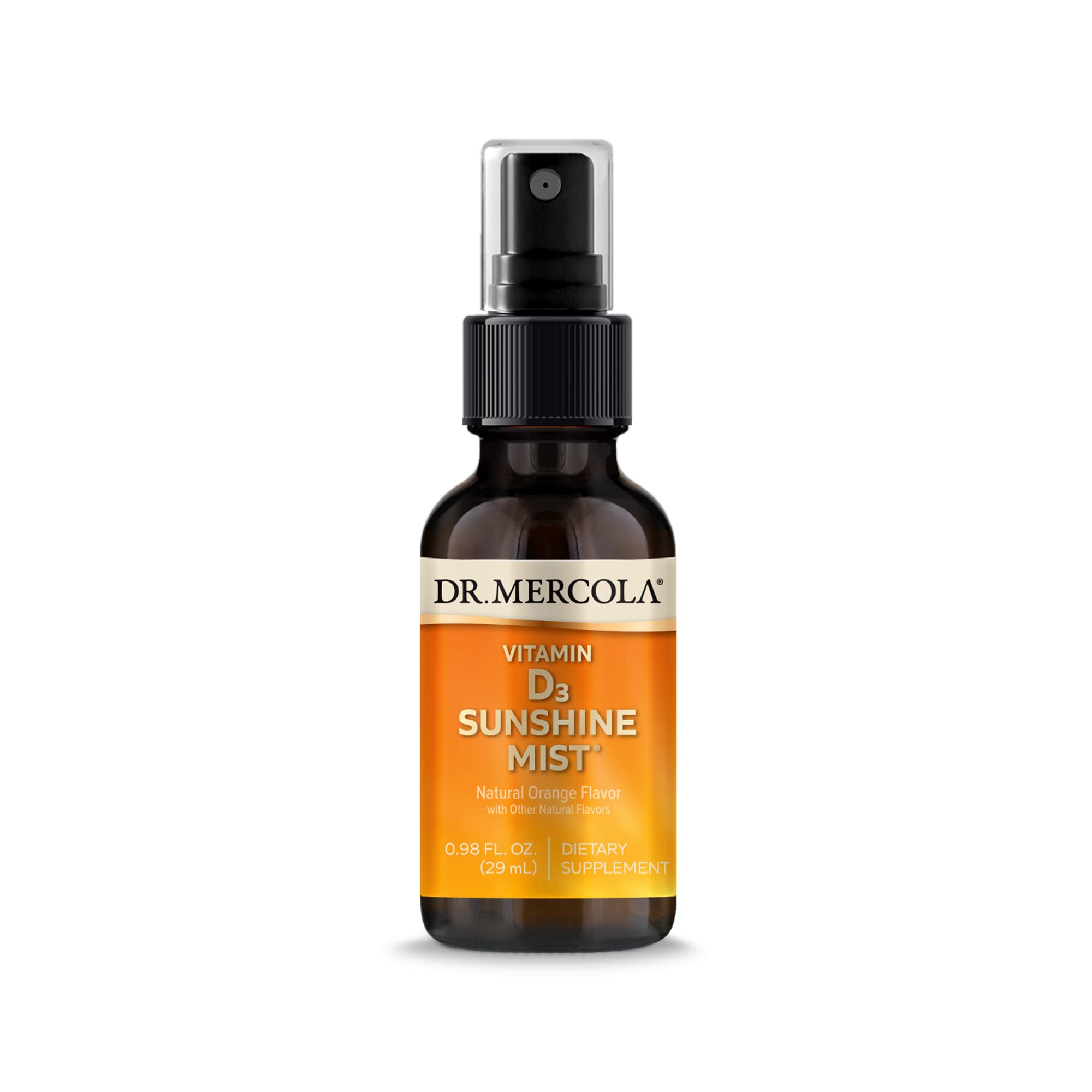 Dr. Mercola Vitamin D3 Sunshine Mist bottle for easy daily spray and potential immune support