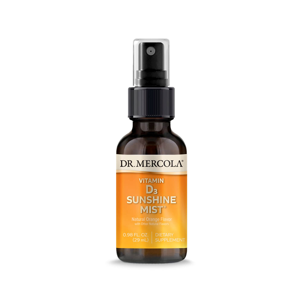 Dr. Mercola Vitamin D3 Sunshine Mist bottle for easy daily spray and potential immune support